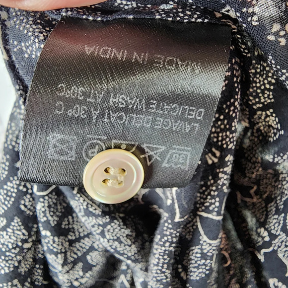 Isabel Marant Etoile Lalia Floral Pintuck Boho Prairie Blouse Black Size 40 - Picture 16 of 16